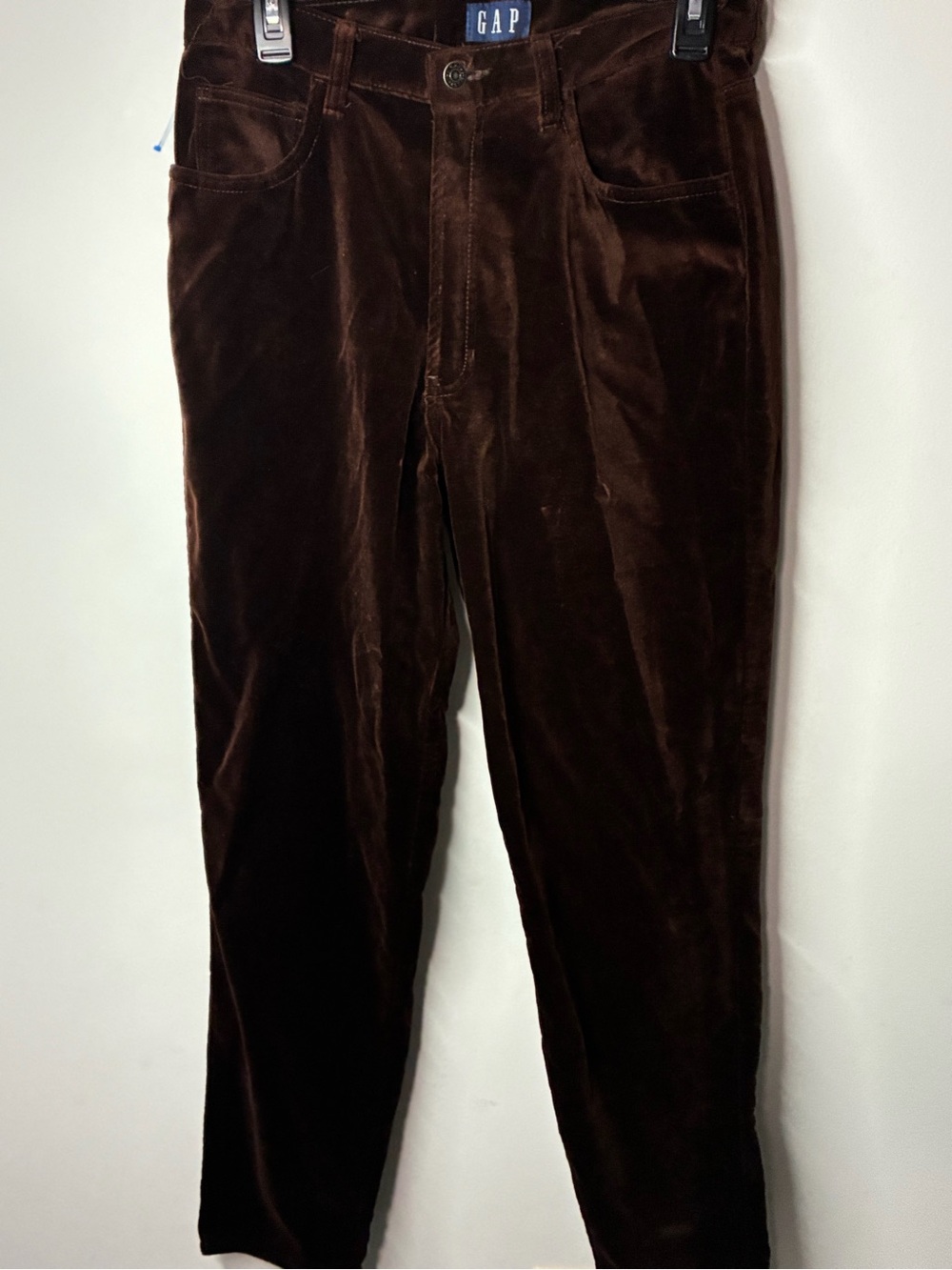 GAP Women's Dark Brown Velvet Straight Leg Pants